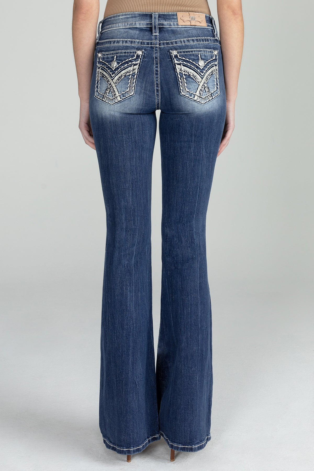 Silver Cross Stitch Flare Denim, Only $119.00