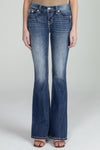 Silver Cross Stitch Flare Denim