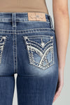 Silver Cross Stitch Flare Denim