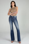 Silver Cross Stitch Flare Denim