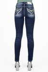 Gold & White Cross Stitch Skinny Jeans