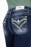 Gold & White Cross Stitch Skinny Jeans