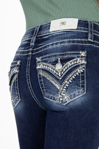 Gold & White Cross Stitch Skinny Jeans