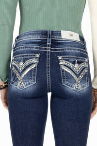 Gold & White Cross Stitch Skinny Jeans