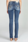 Sequin Cross Stitch Straight Denim