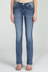Sequin Cross Stitch Straight Denim