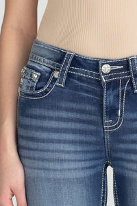 Sequin Cross Stitch Straight Denim