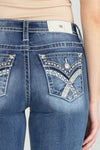 Sequin Cross Stitch Straight Denim
