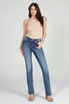 Sequin Cross Stitch Straight Denim