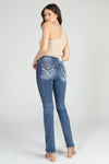 Sequin Cross Stitch Straight Denim