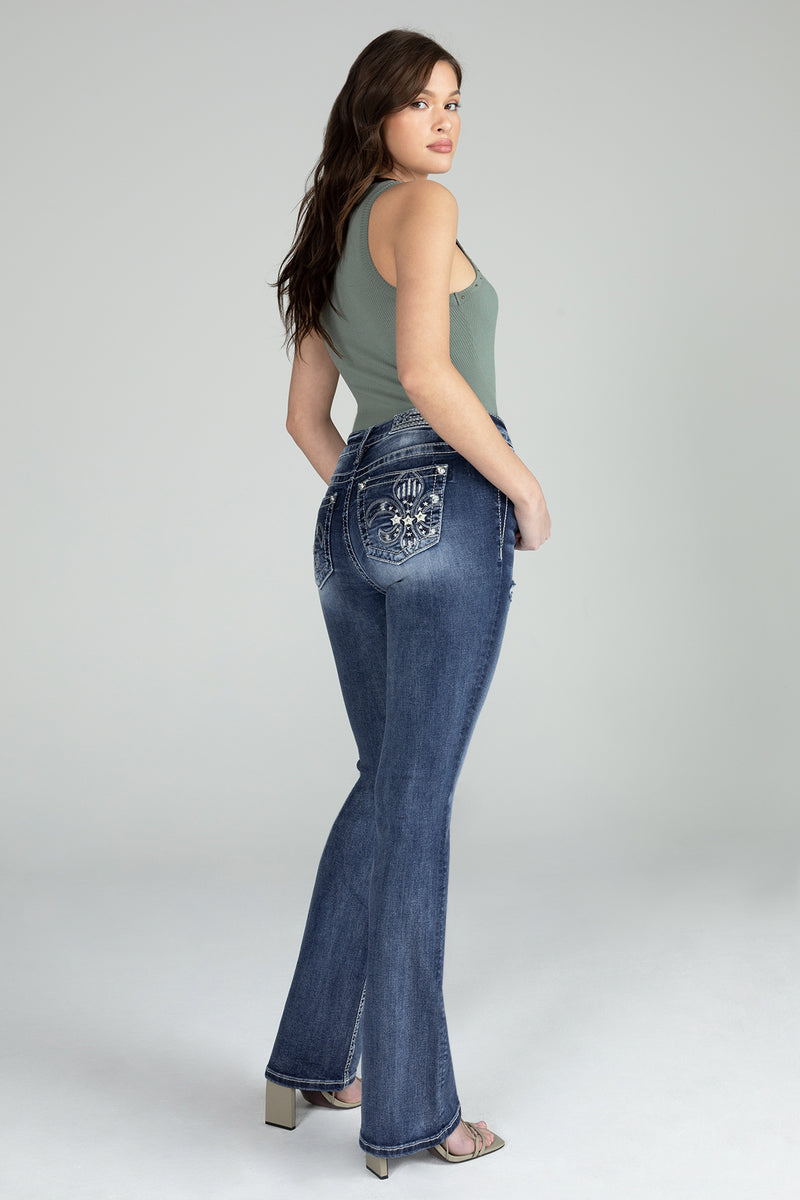 Americana Fleur De Lis Bootcut