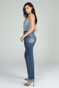 Americana Cuffed Straight Jeans