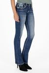 Shades of Brown Border Bootcut Jeans