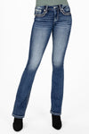Shades of Brown Border Bootcut Jeans