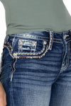 Shades of Brown Border Bootcut Jeans