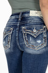 Shades of Brown Border Bootcut Jeans