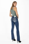 Shades of Brown Border Bootcut Jeans