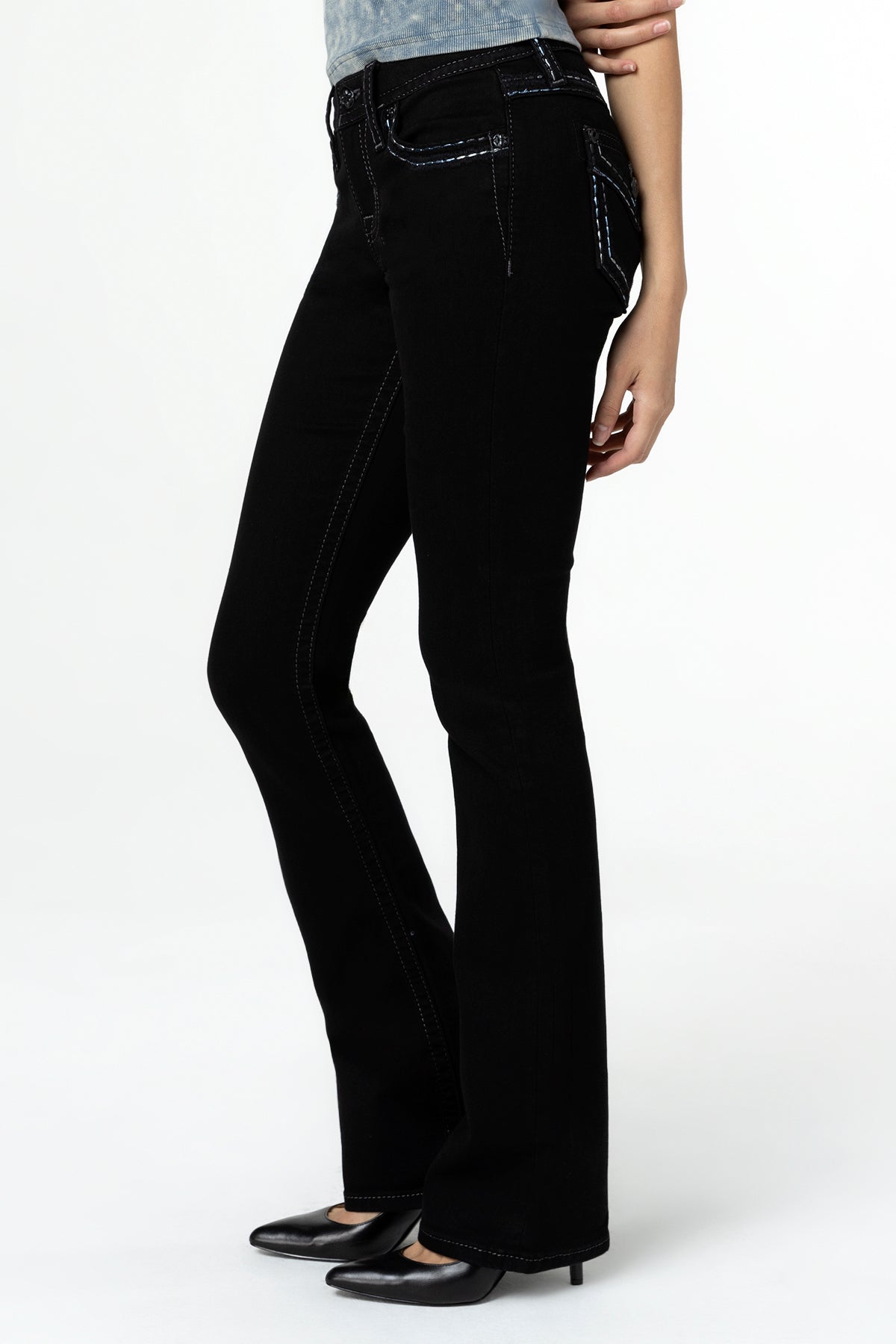 Whbm Black Mid Rise Bootcut Jeans White House Black Market Mid