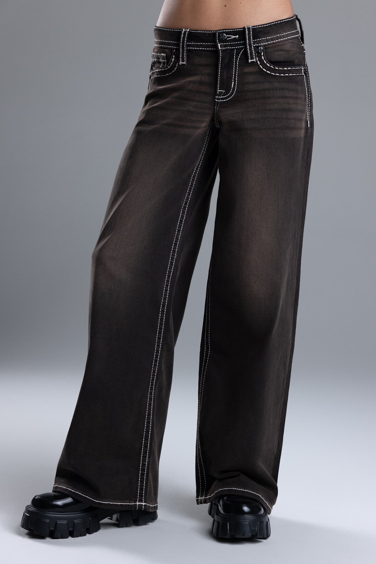 Sevryn Stitched Wide Leg Jeans