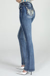 Baby Blue Wing Flap Bootcut Denim