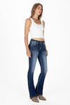 Raised Silver Wings Bootcut Jeans