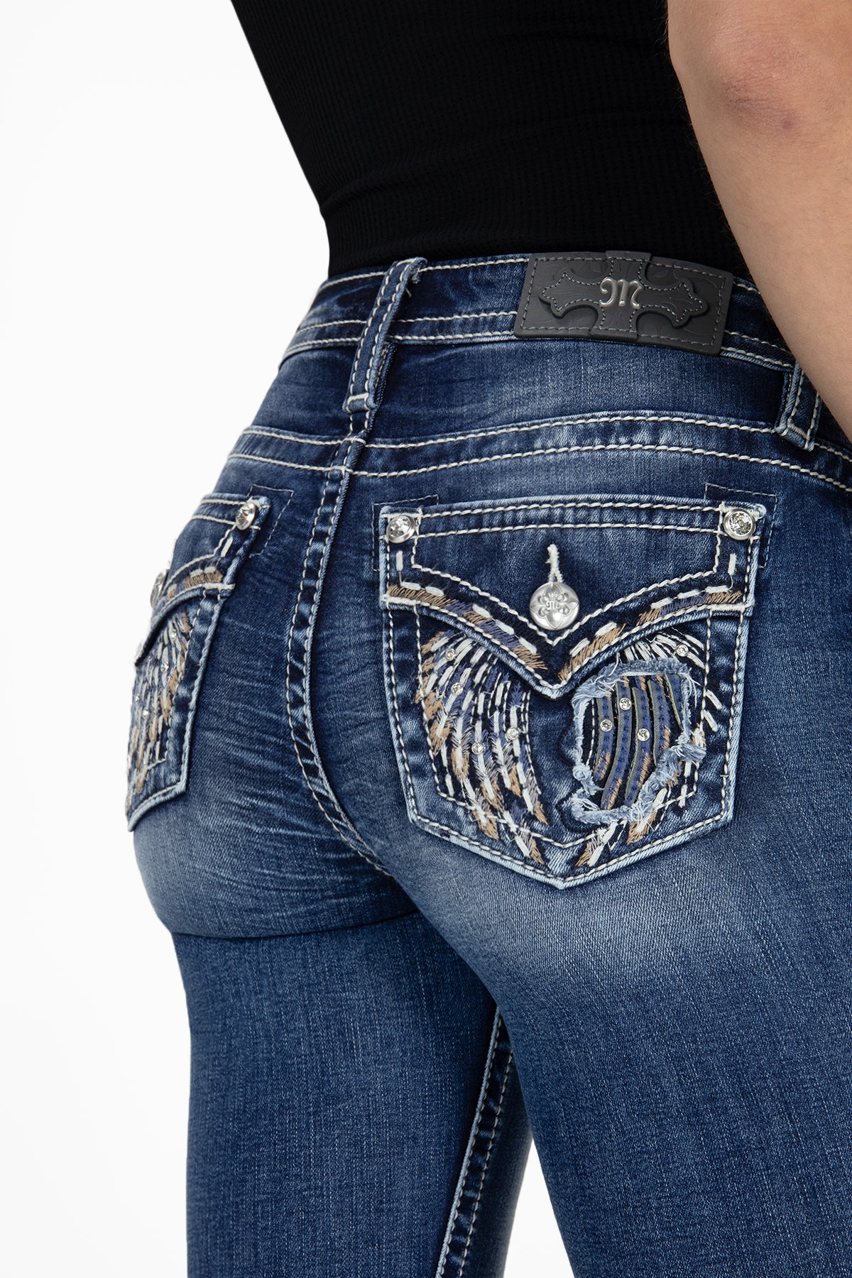 Feather Torn Wing Skinny Jeans