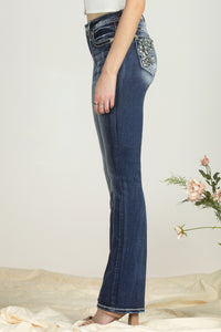 Three Flower Sequined Denim