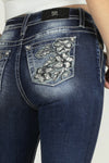Three Flower Sequined Denim