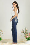 Three Flower Sequined Denim