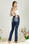 Three Flower Sequined Denim