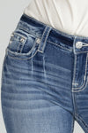 Floral Horseshoe Mid Rise Denim
