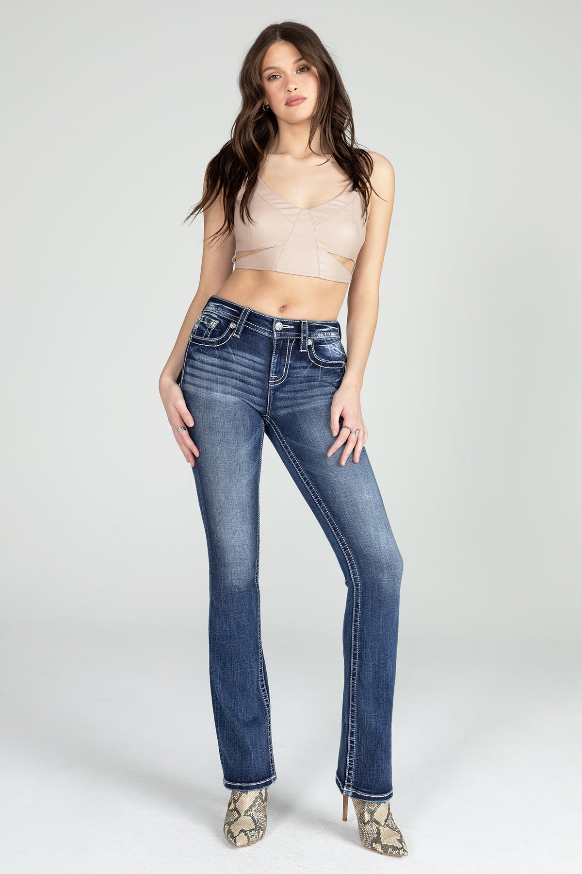 Dusty Rose Bootcut Denim