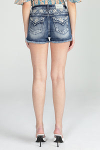 Sequined Blue Geometric Shorts