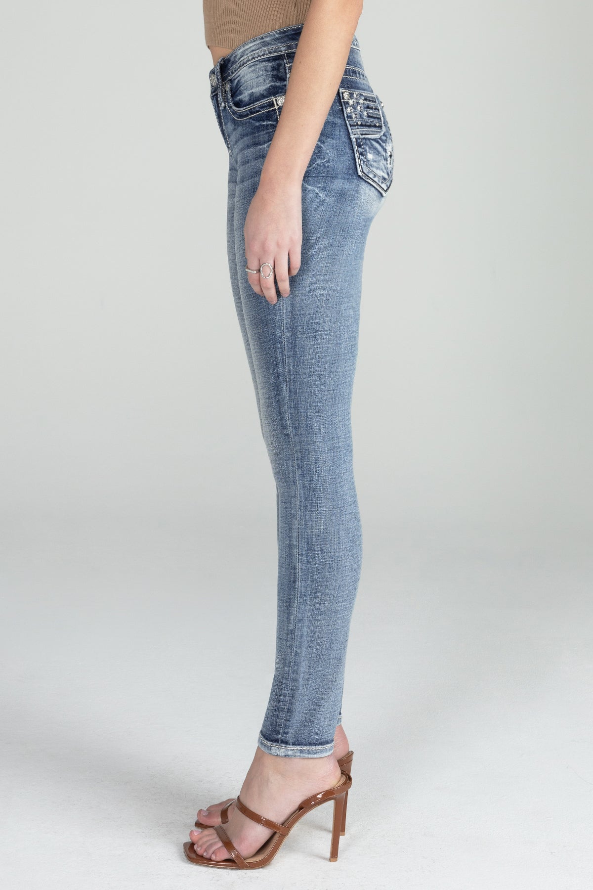 Distressed Americana Flag Skinny Jeans
