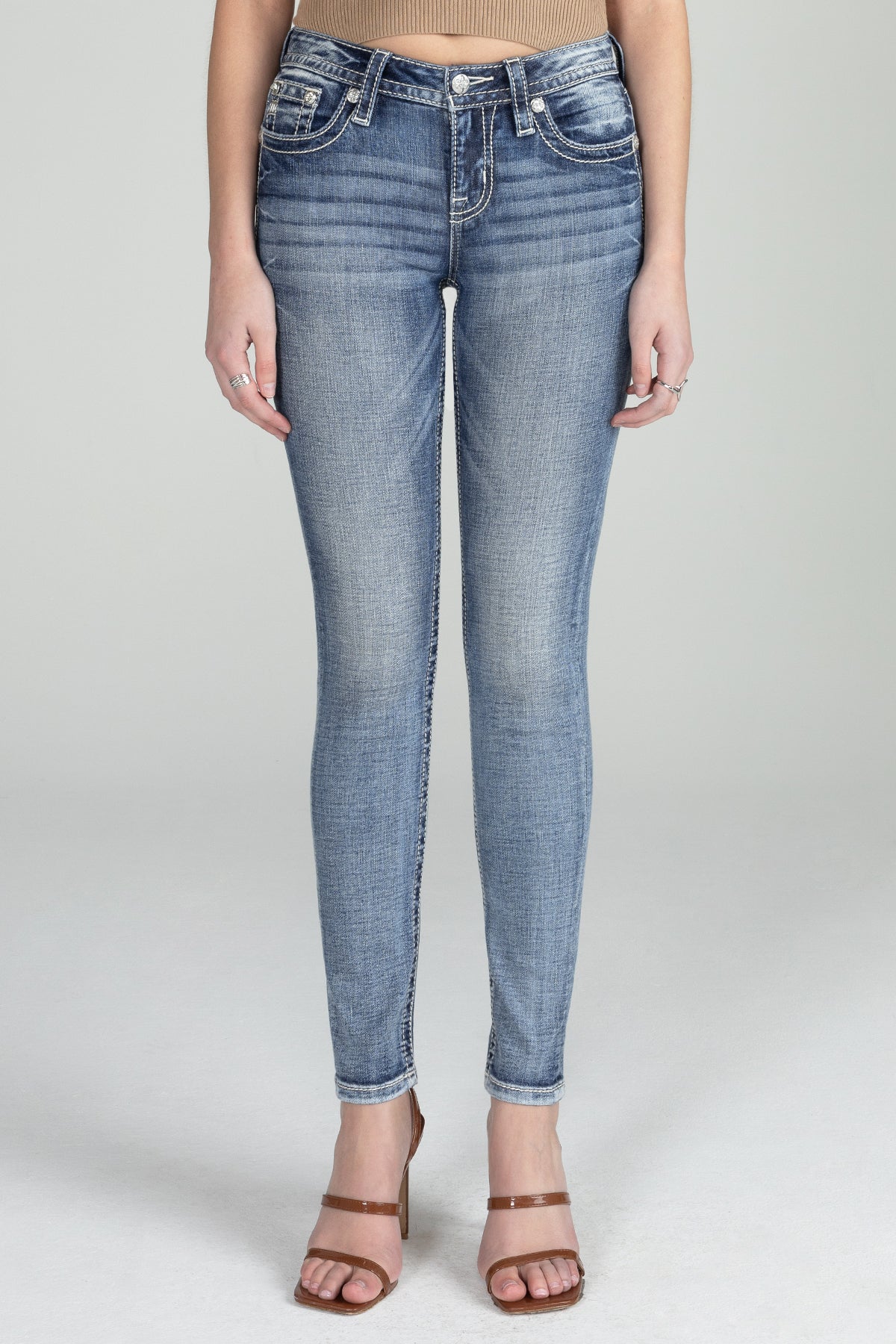 Distressed Americana Flag Skinny Jeans