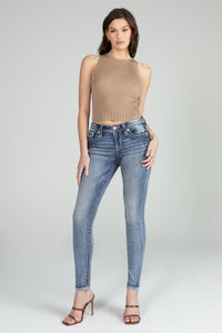 Distressed Americana Flag Skinny Jeans