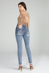 Distressed Americana Flag Skinny Jeans