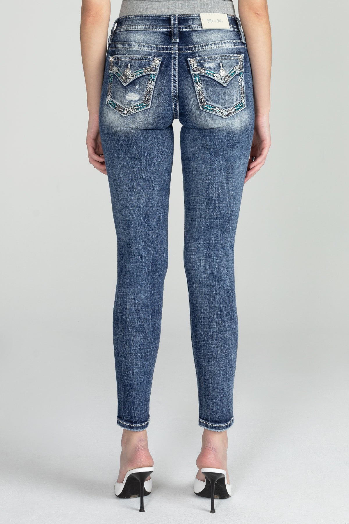Multicolor Patterned Skinny Jeans
