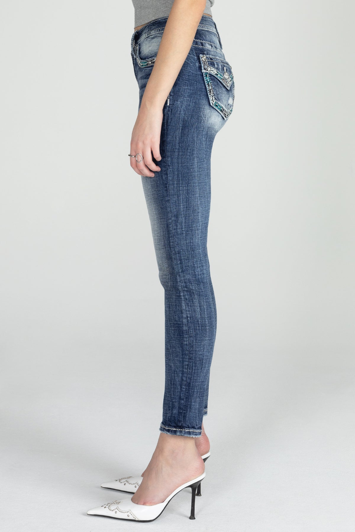 Multicolor Patterned Skinny Jeans
