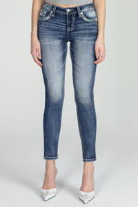Multicolor Patterned Skinny Jeans