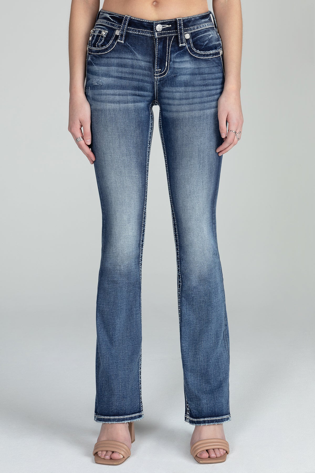 Cross In A Flower Field Bootcut Denim