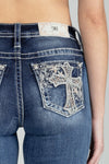 Cross In A Flower Field Bootcut Denim