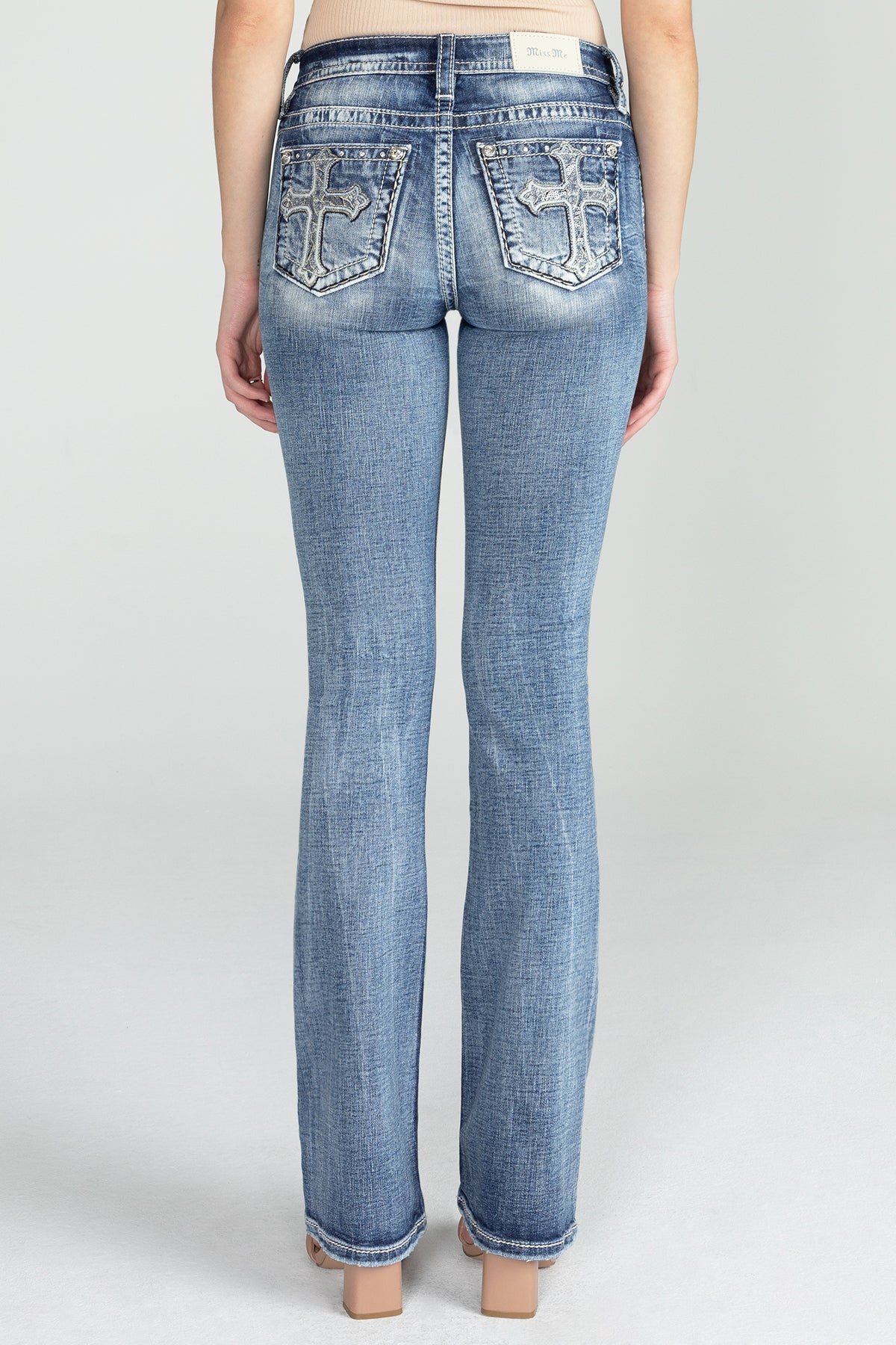 Acid Sequined Cross Bootcut Denim