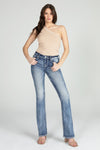Acid Sequined Cross Bootcut Denim
