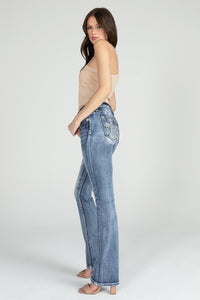Acid Sequined Cross Bootcut Denim
