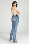 Acid Sequined Cross Bootcut Denim