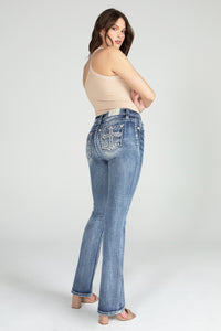 Acid Sequined Cross Bootcut Denim