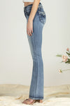 Bordered Leaves Bootcut Denim
