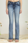 Bordered Leaves Bootcut Denim
