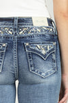 Bordered Leaves Bootcut Denim